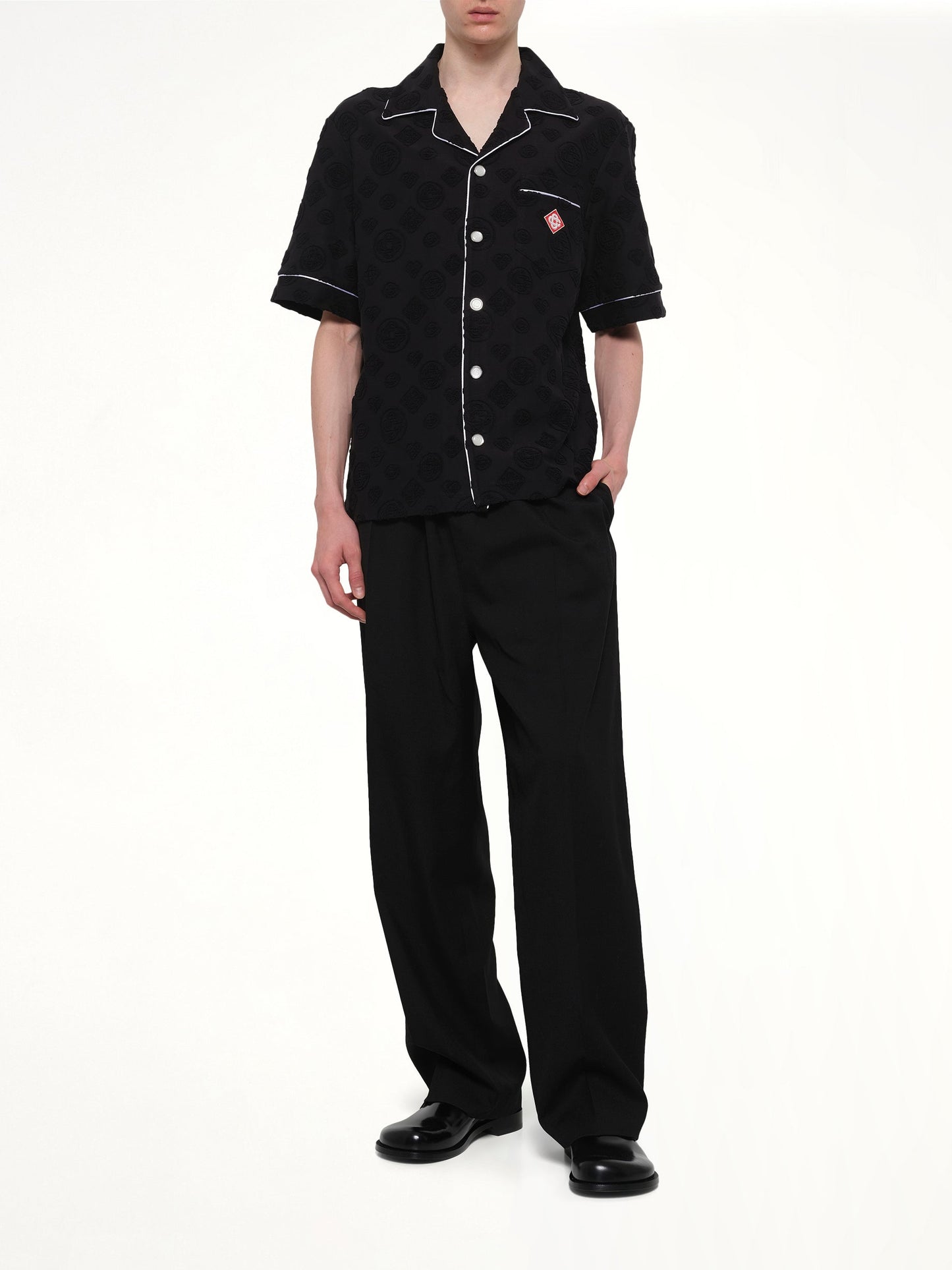 CASABLANCA Towelling Monogram Shirt (Black)