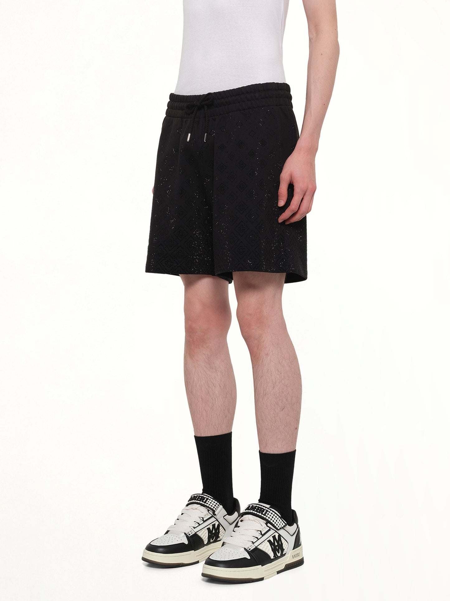 CASABLANCA Crystal Monogram Sweatshort (Black)