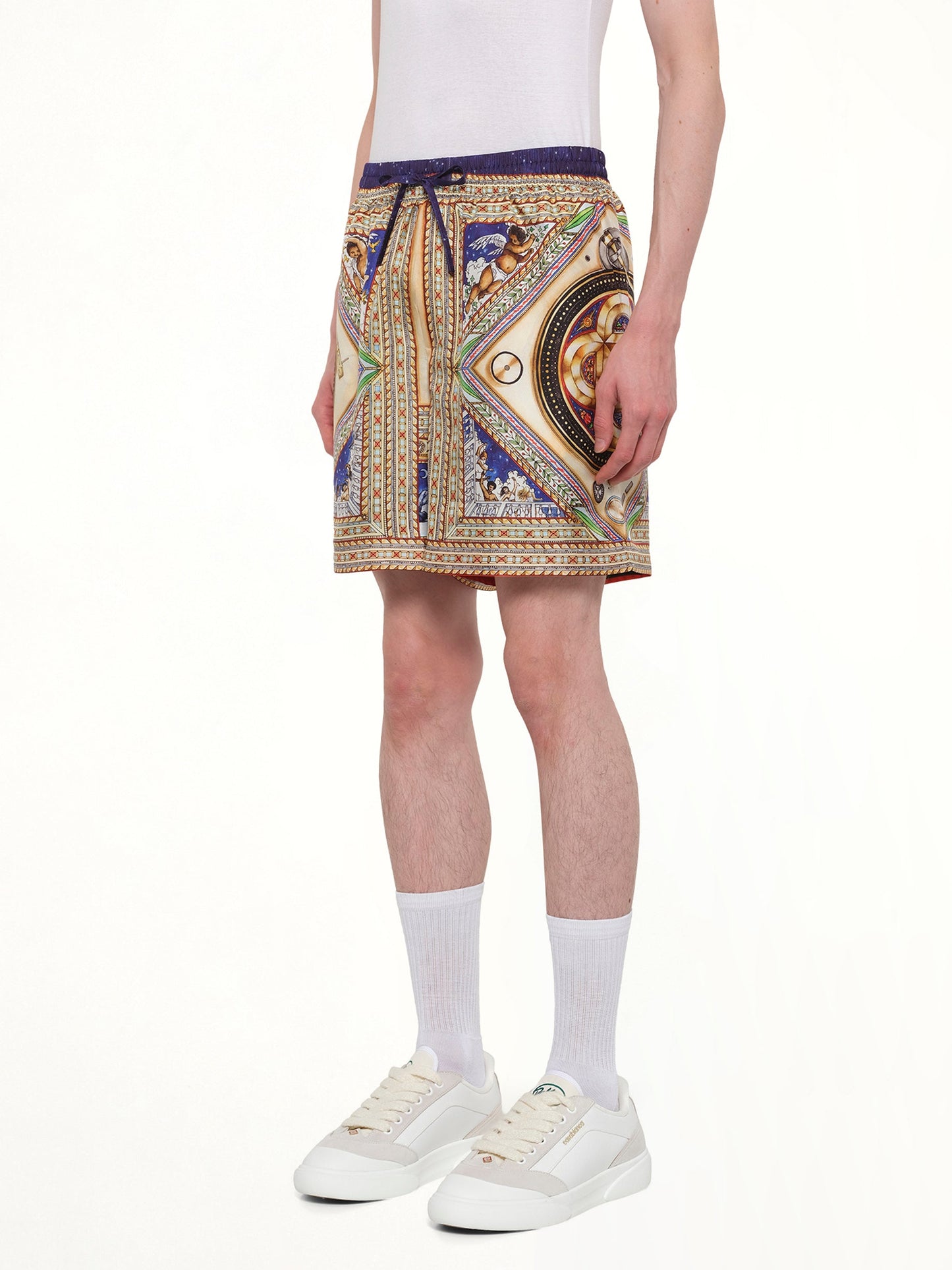 CASABLANCA Plafond Orne De Musique Silk Shorts (Brown)