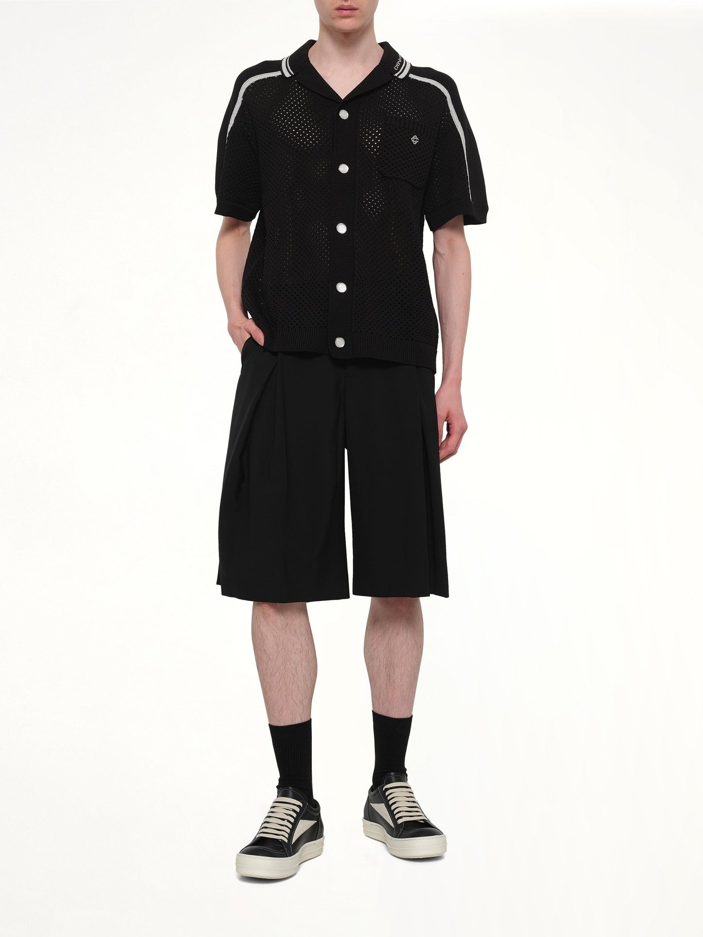 CASABLANCA Pleated Baggy Shorts (Black)
