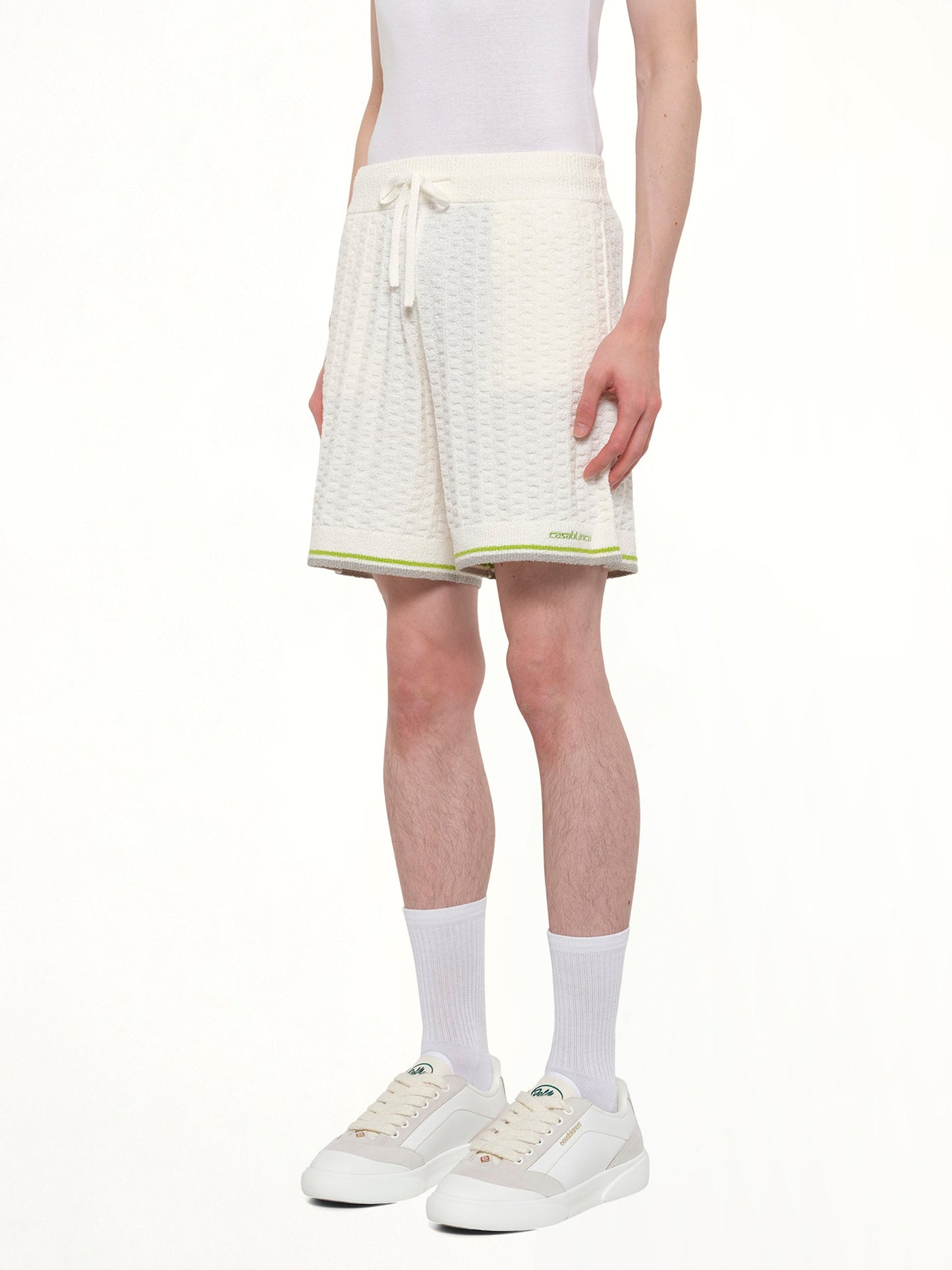 CASABLANCA Tennis Boucle Shorts (White)