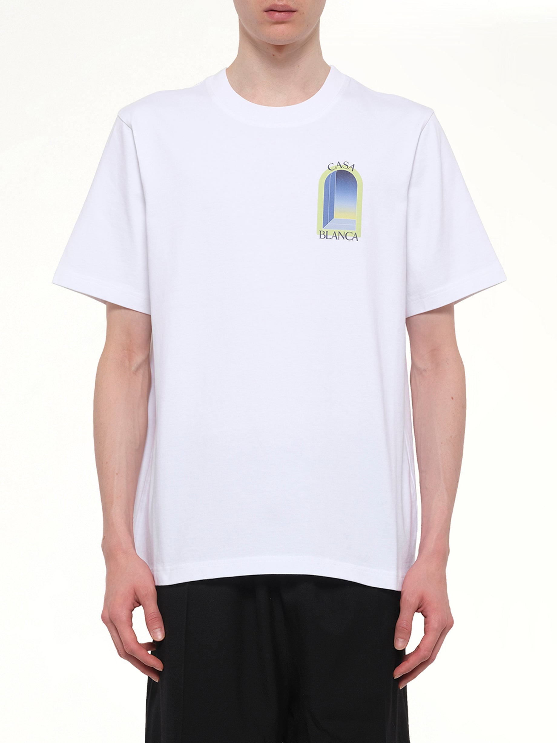 Image of T-Shirts. Product name - Arches Classic T-Shirt in White colour by brand - CASABLANCA