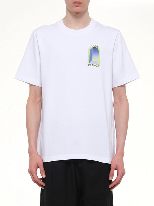 Image of T-Shirts. Product name - Arches Classic T-Shirt in White colour by brand - CASABLANCA