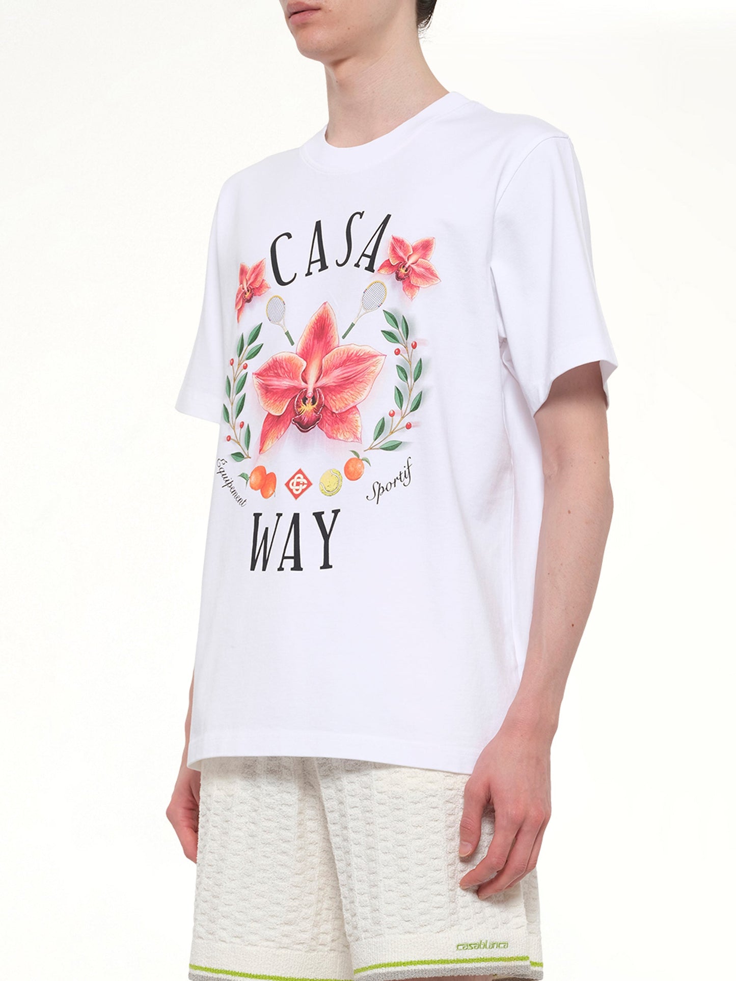 CASABLANCA Casa Way Orchid Classic T-Shirt (White)