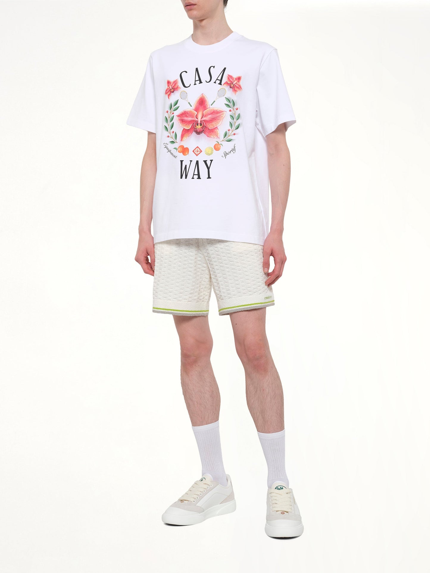 CASABLANCA Casa Way Orchid Classic T-Shirt (White)