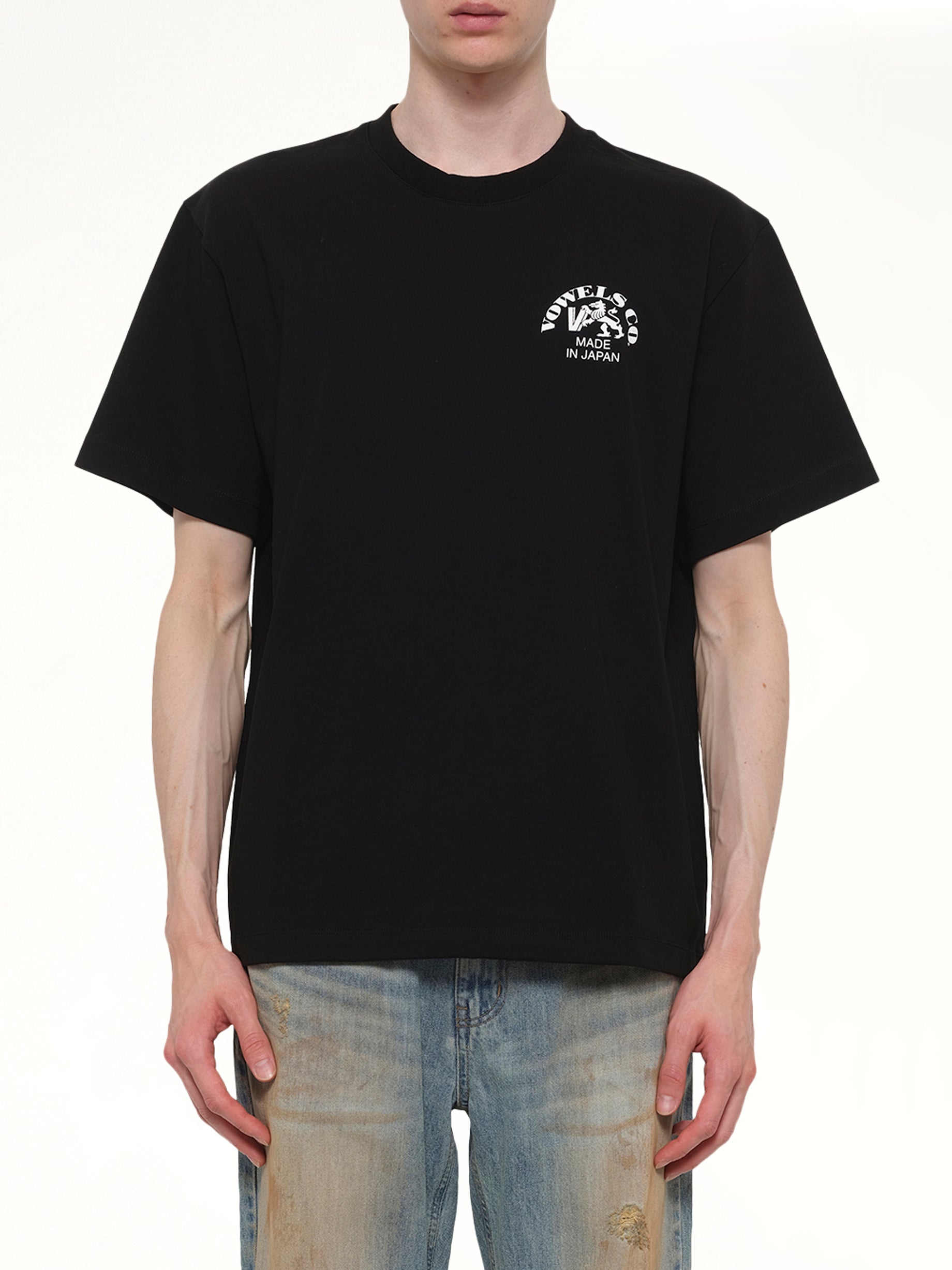 Image of T-Shirts. Product name - Company T-Shirt in Black colour by brand - VOWELS