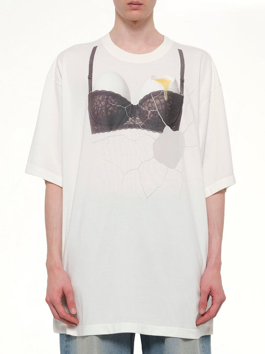 Image of T-Shirts. Product name - Egg Bra T-Shirt in White colour by brand - DOUBLET