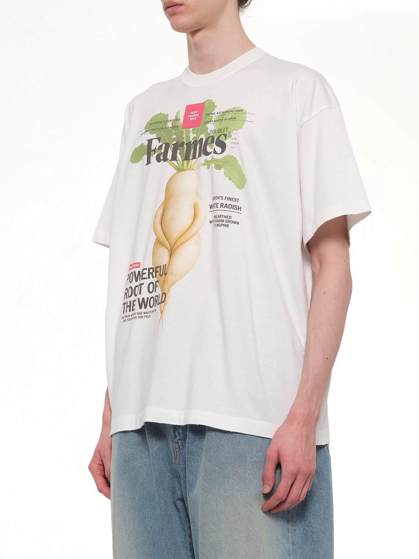 DOUBLET Farmes Magazine Cover T-Shirt (White)