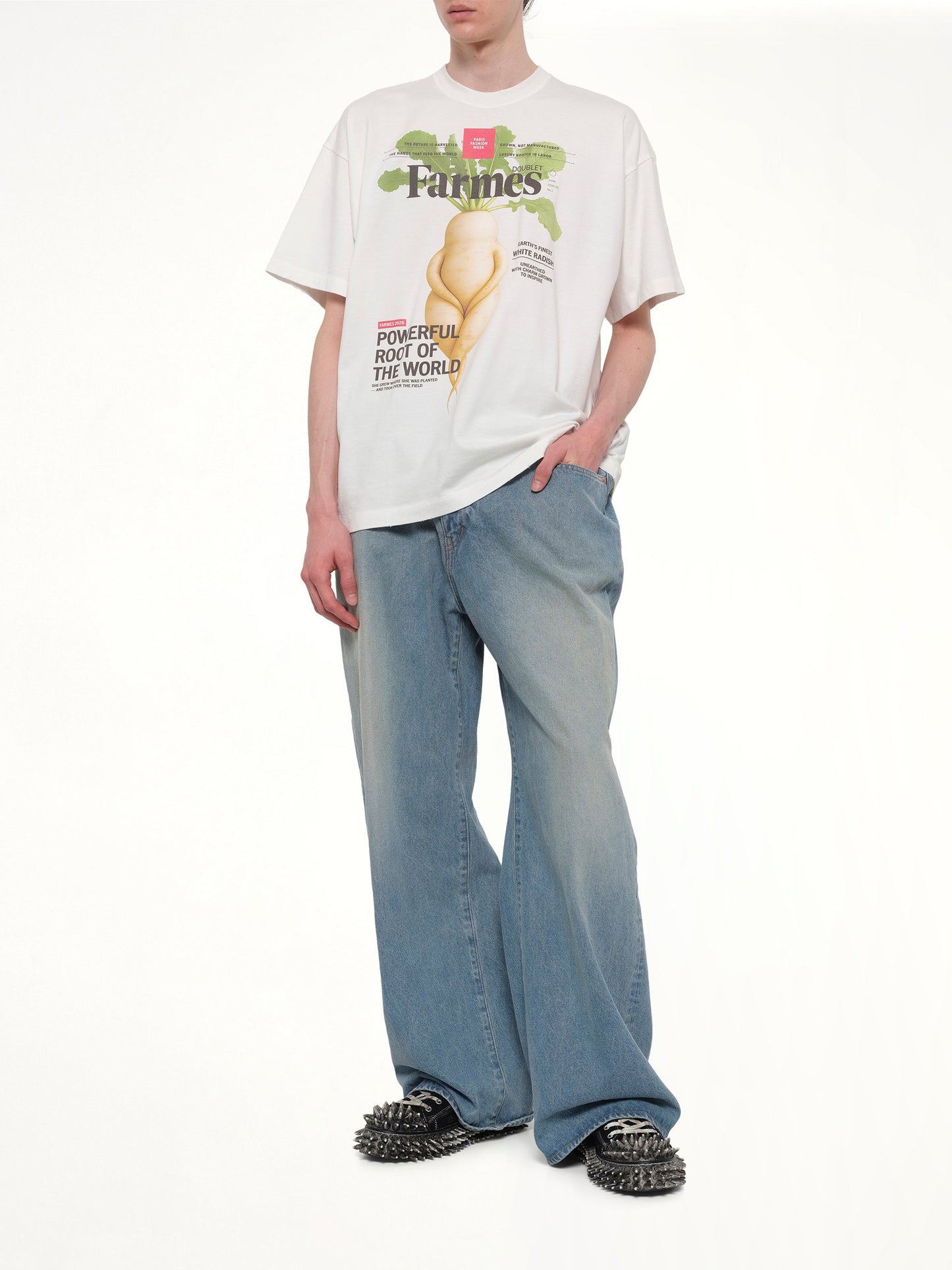DOUBLET Farmes Magazine Cover T-Shirt (White)
