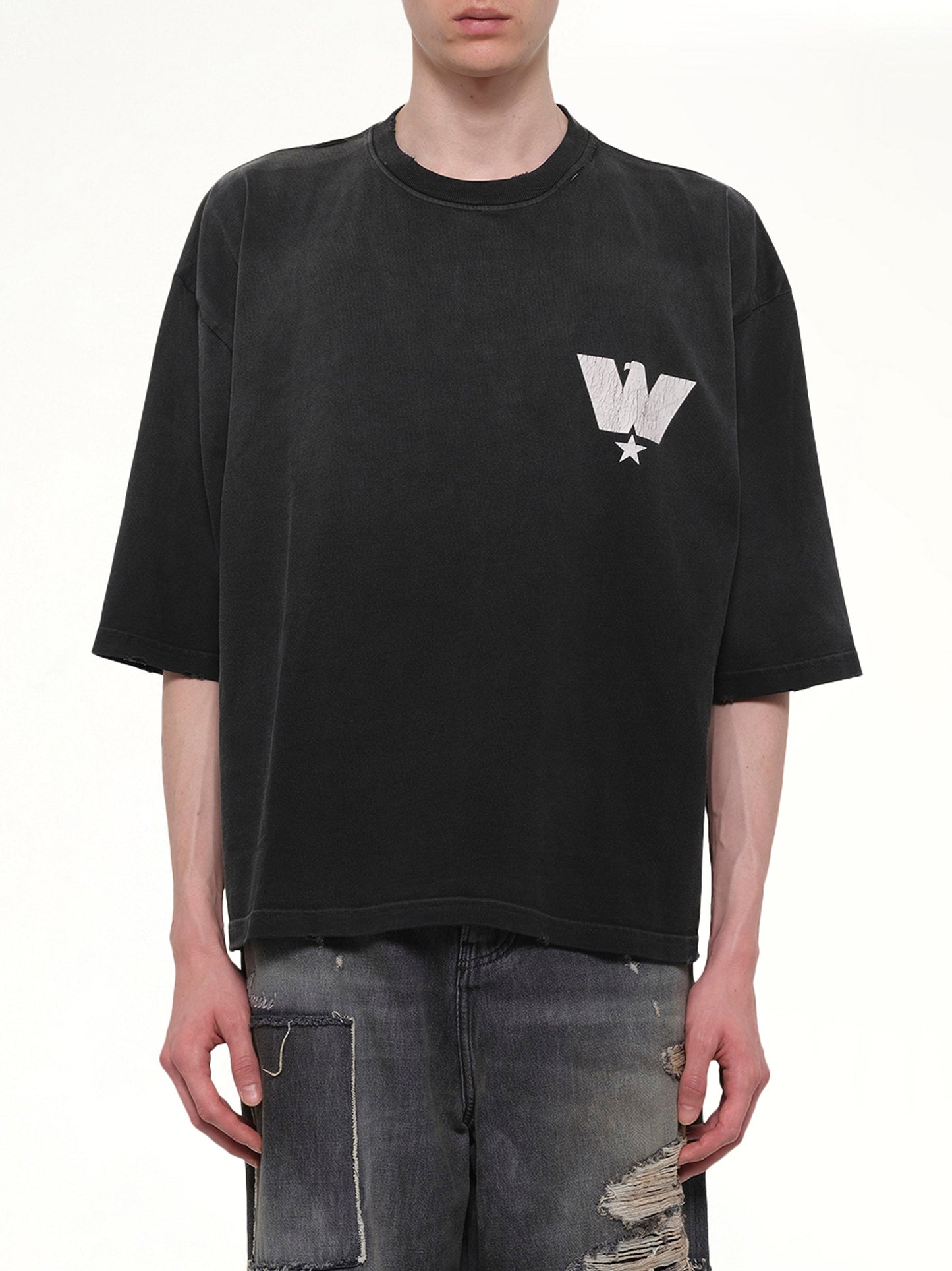 Image of T-Shirts. Product name - Fashion Service Association Buffalo T-Shirt in Black colour by brand - WILLY CHAVARRIA