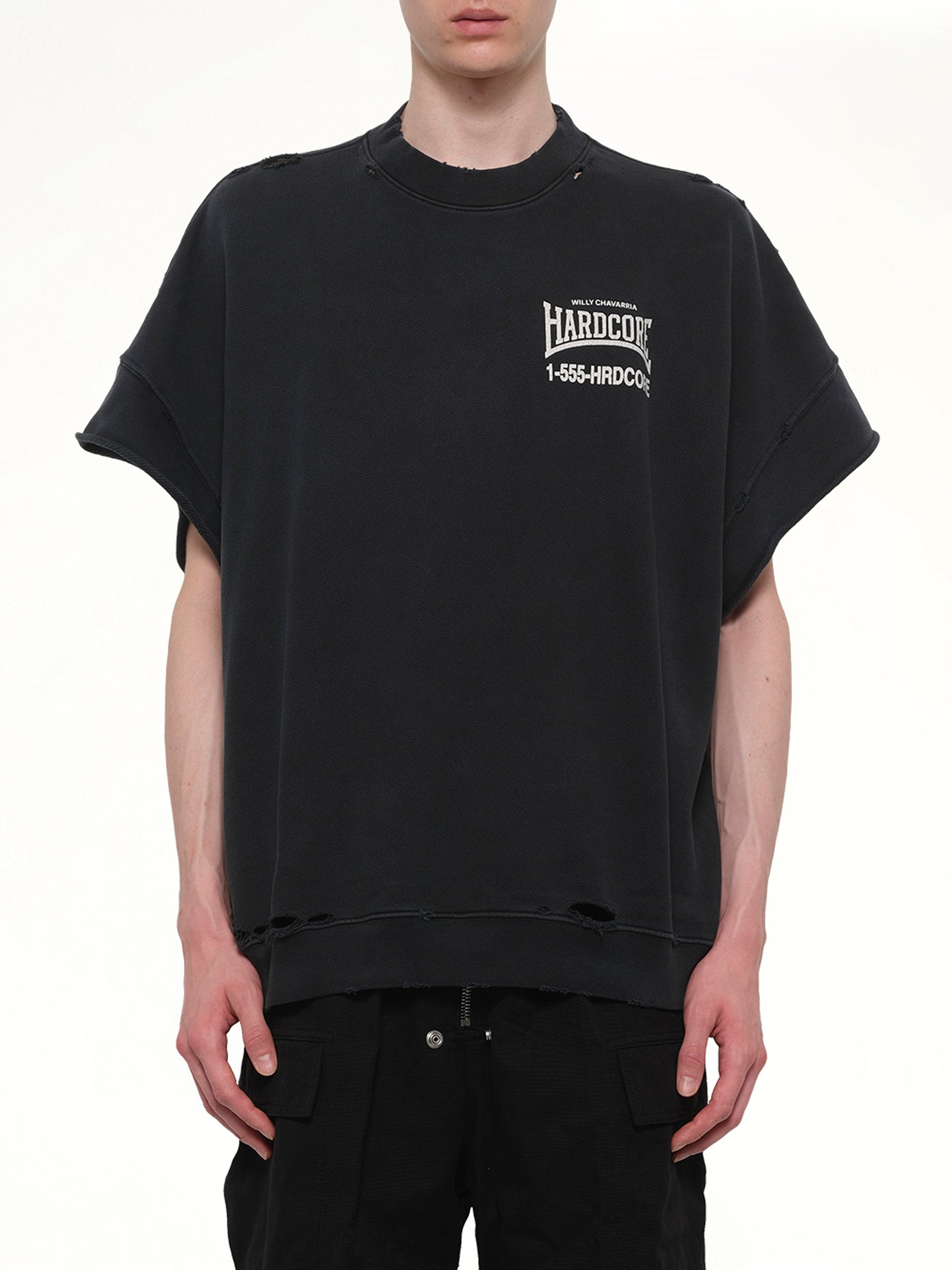Image of T-Shirts. Product name - "Hardcore" Muscle T-Shirt in Black colour by brand - WILLY CHAVARRIA