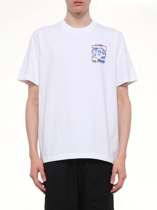 Image of T-Shirts. Product name - Heat Map Classic T-Shirt in White colour by brand - CASABLANCA