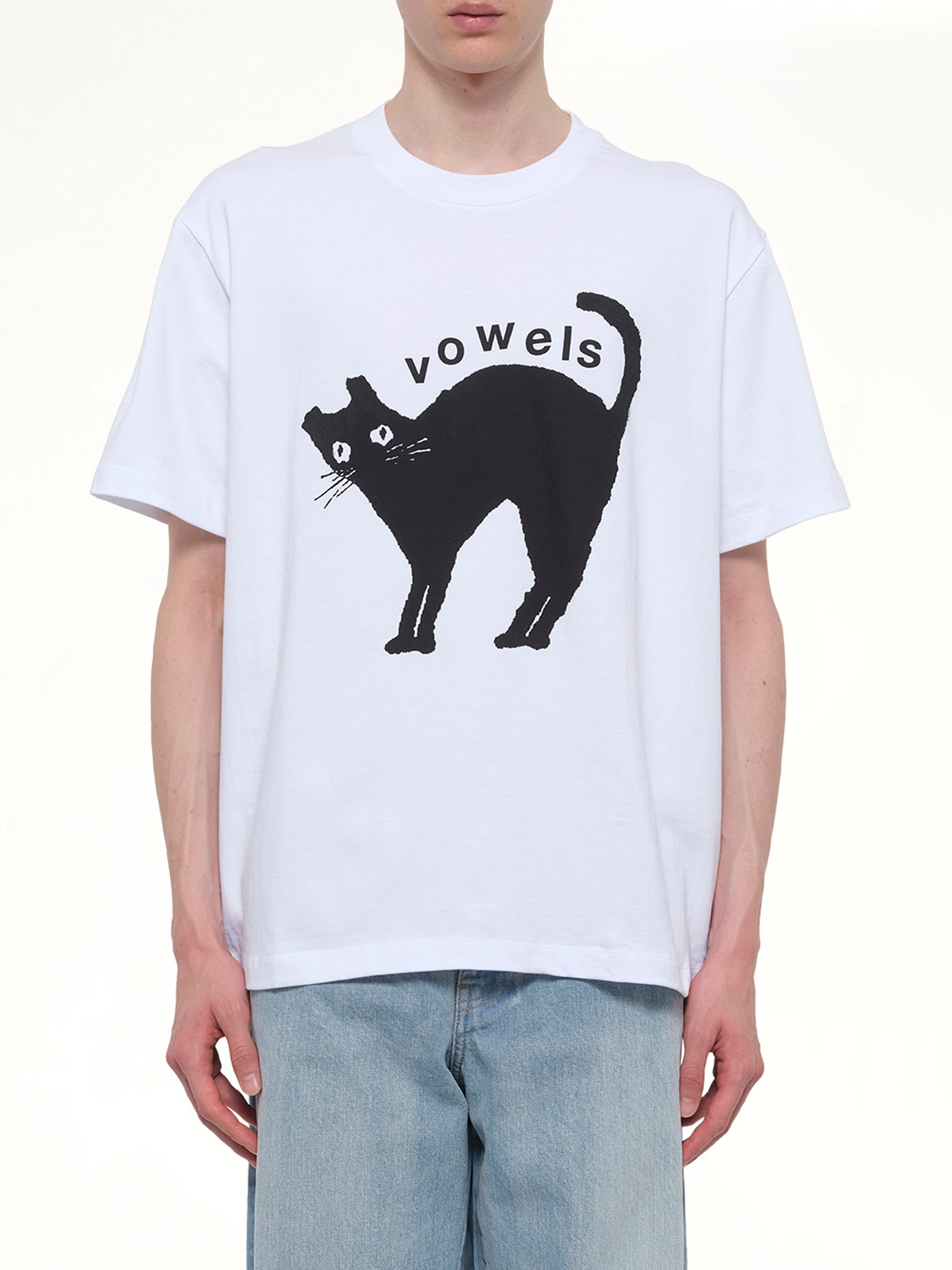 Image of T-Shirts. Product name - Kitty T-Shirt in White colour by brand - VOWELS