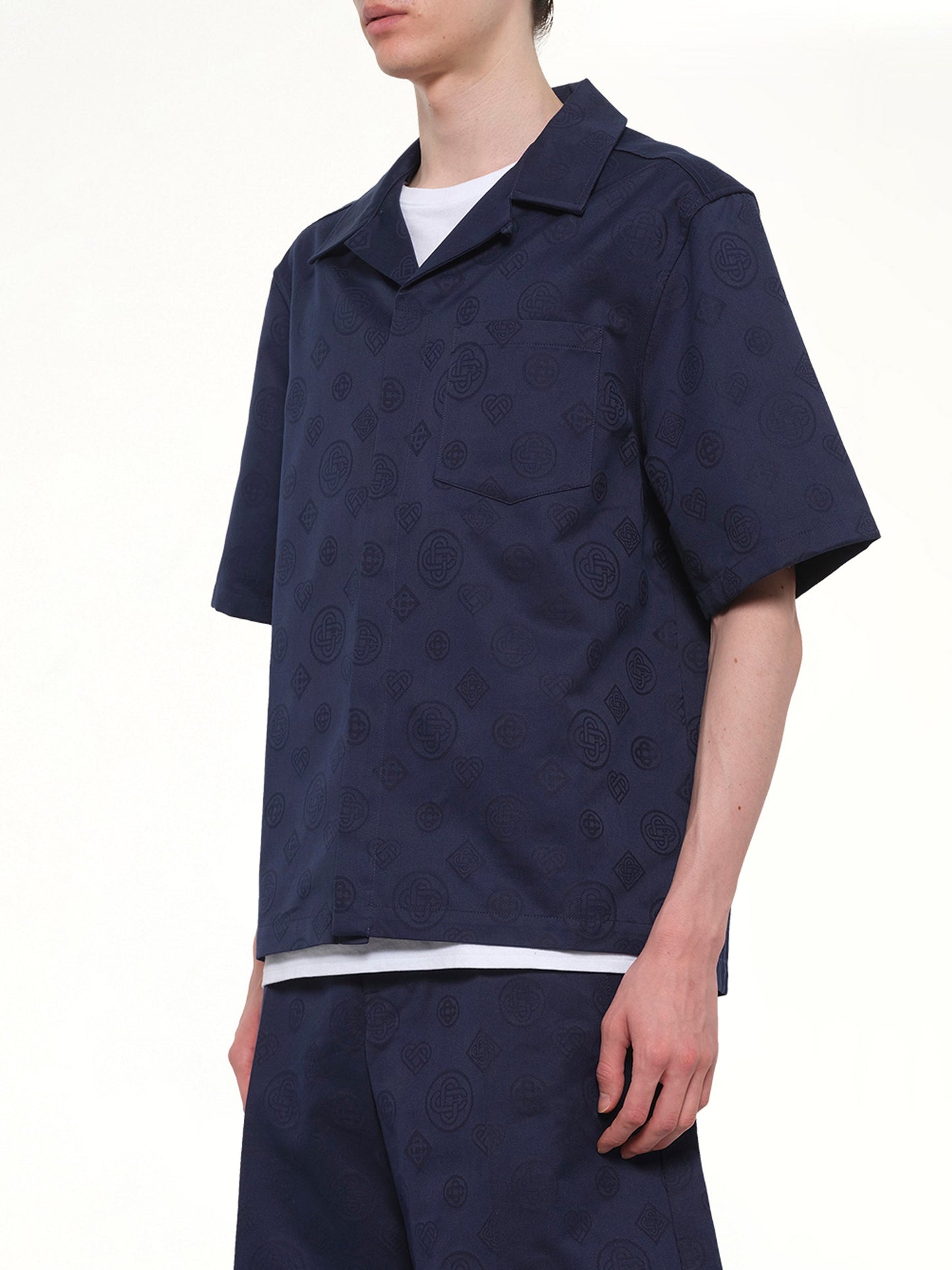 CASABLANCA Monogram SS Shirt (Blue)