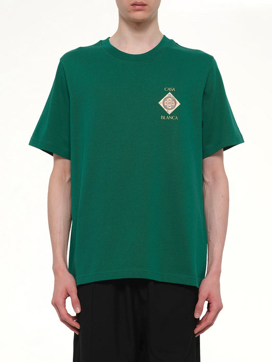 Image of T-Shirts. Product name - Plafond Orne De Musique Classic T-Shirt in Green colour by brand - CASABLANCA