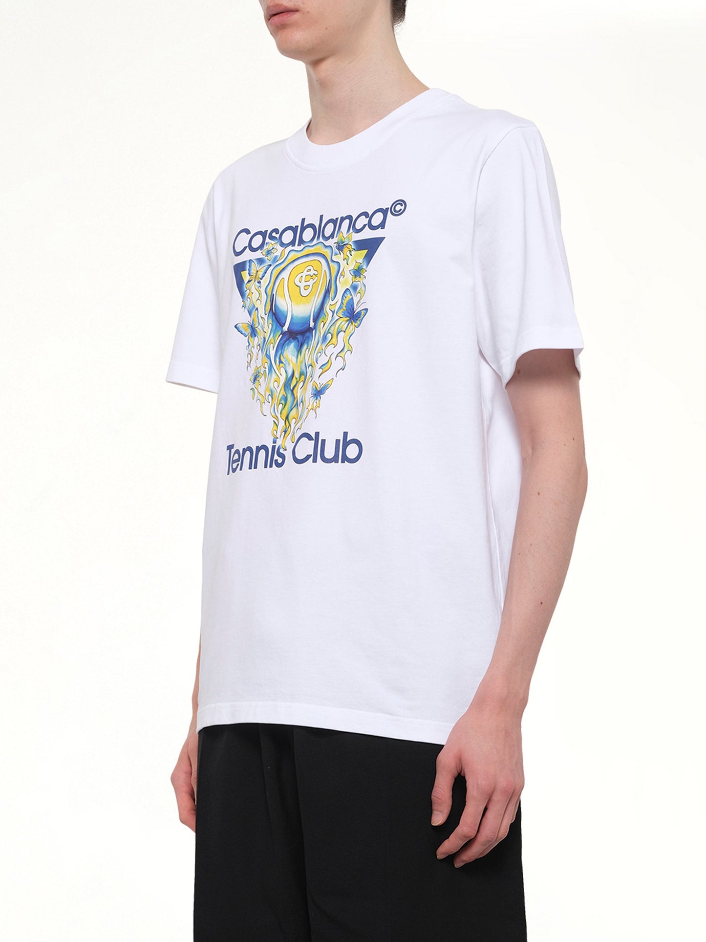 CASABLANCA Tennis Club Icon Classic T-Shirt (White)