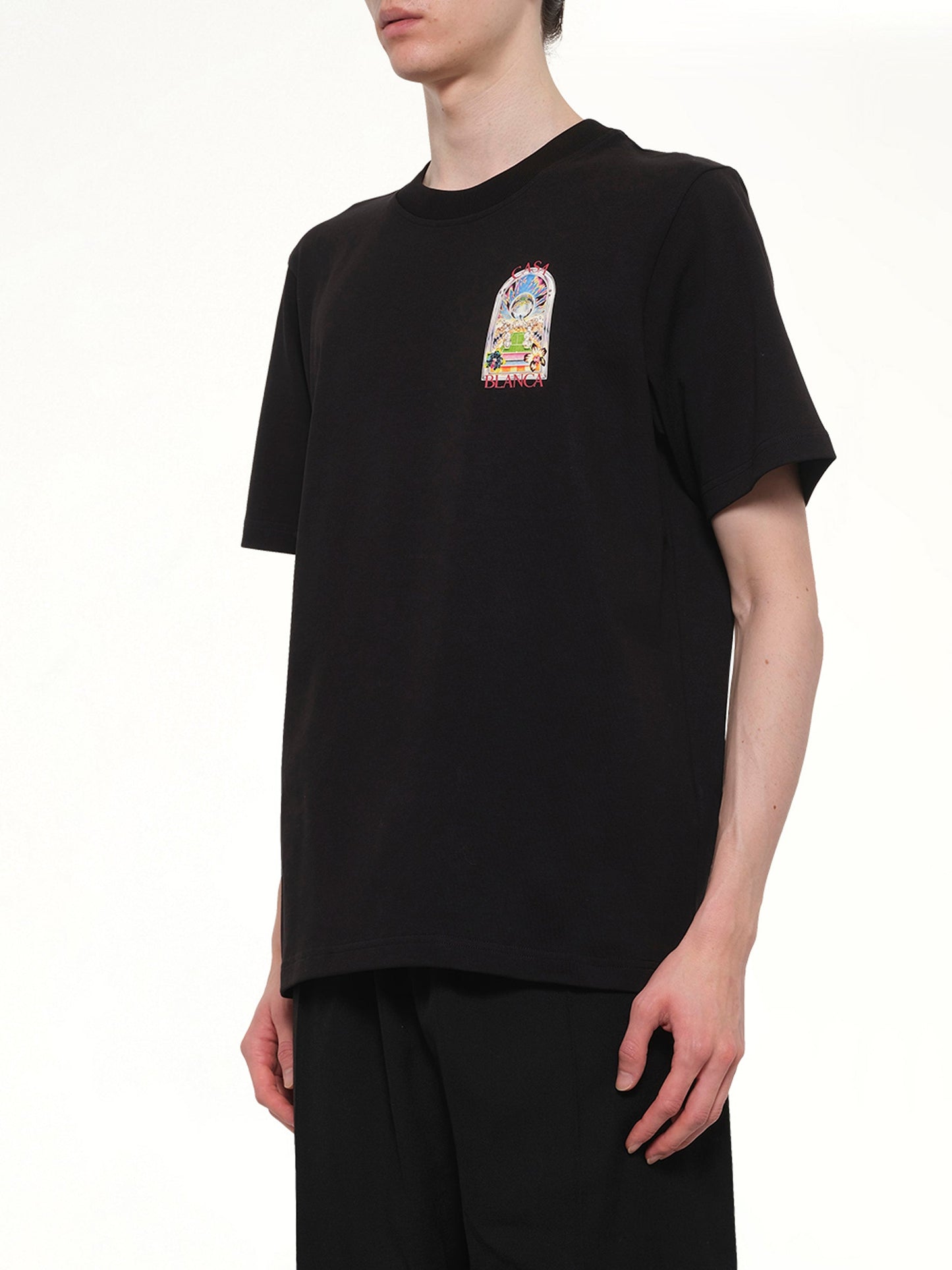 CASABLANCA Tennis Landscape Classic T-Shirt (Black)