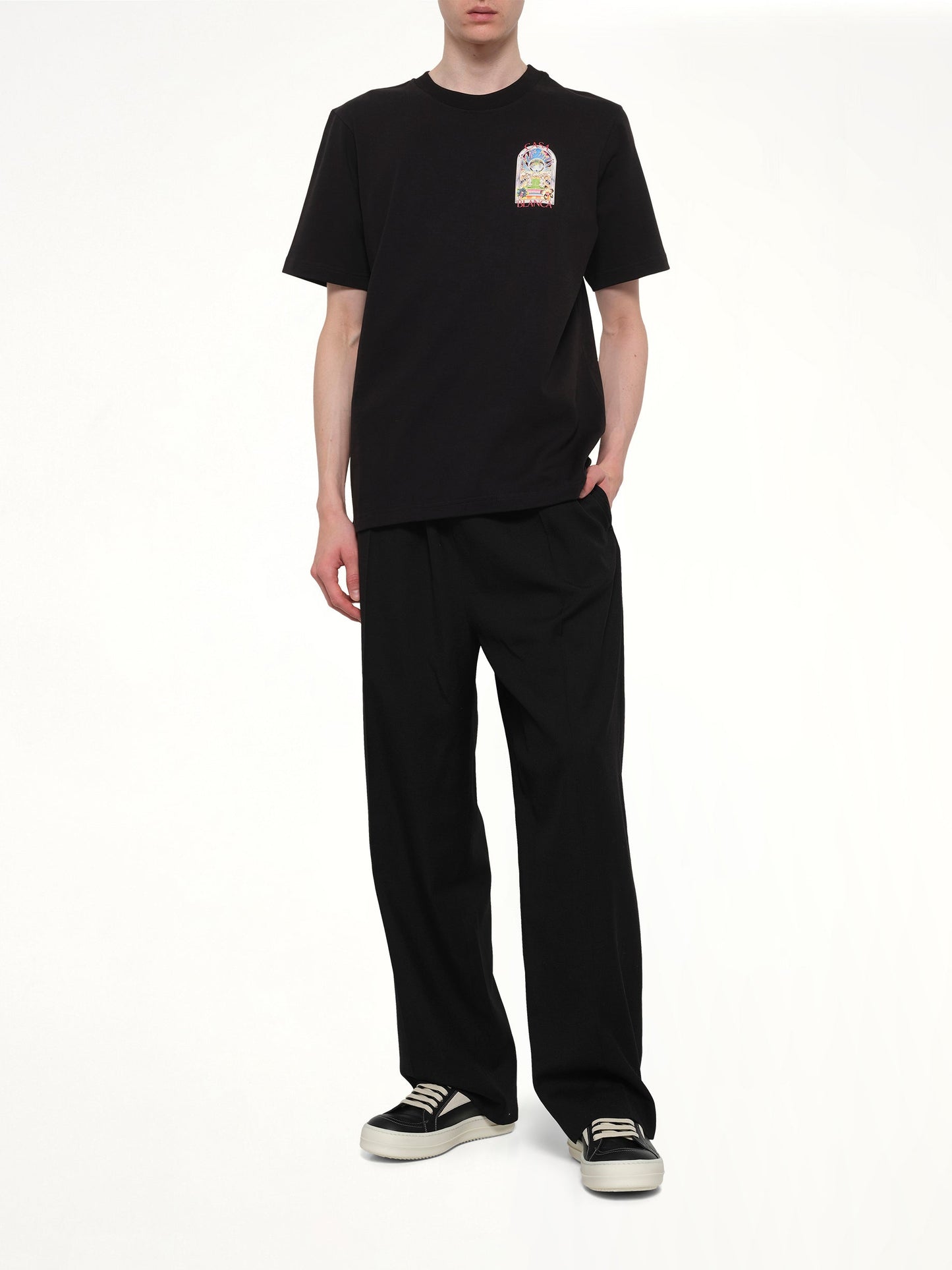 CASABLANCA Tennis Landscape Classic T-Shirt (Black)