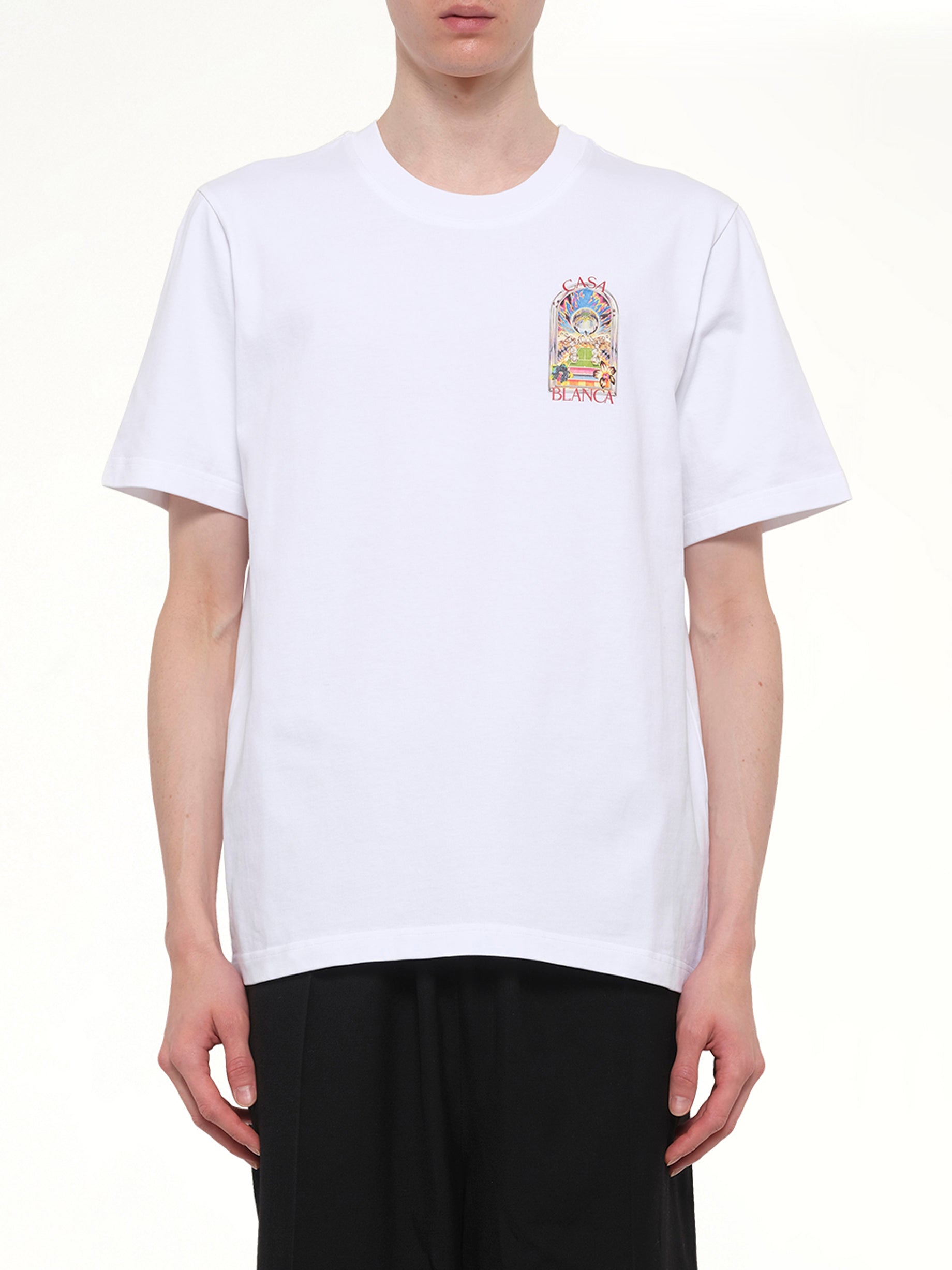 Image of T-Shirts. Product name - Tennis Landscape Classic T-Shirt in White colour by brand - CASABLANCA