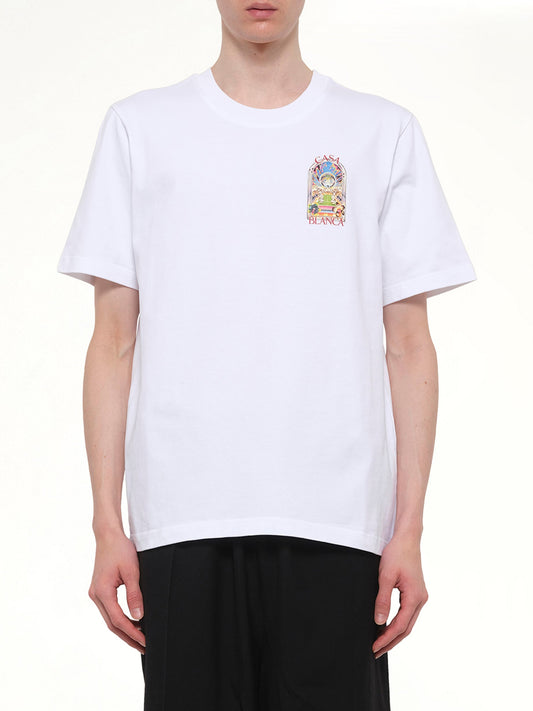 Image of T-Shirts. Product name - Tennis Landscape Classic T-Shirt in White colour by brand - CASABLANCA