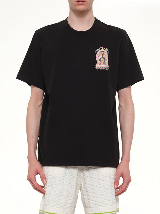 Image of T-Shirts. Product name - The Essential Experience L'Arche Classic T-Shirt in Black colour by brand - CASABLANCA
