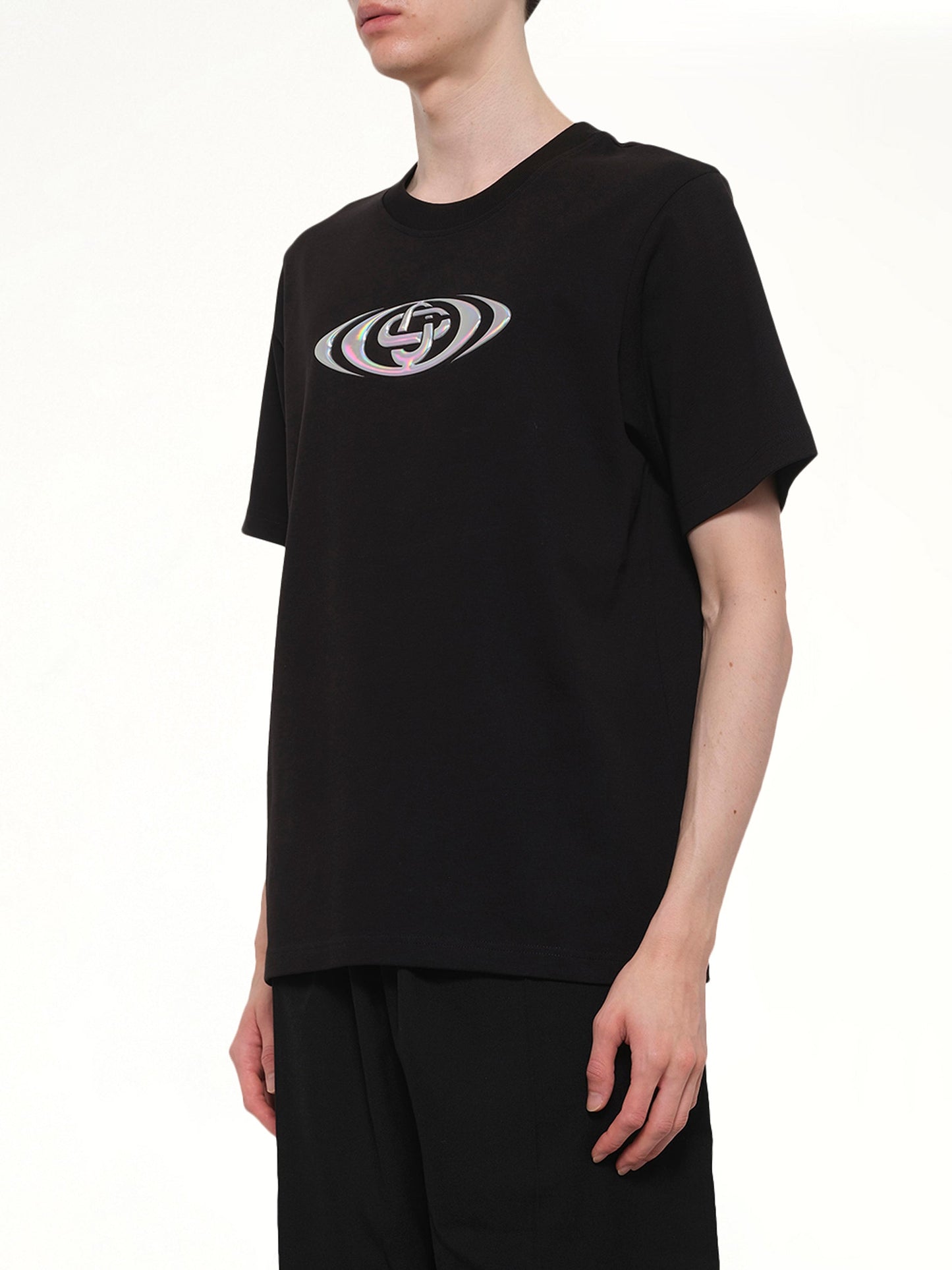 CASABLANCA Warped Logo Classic T-Shirt (Black)