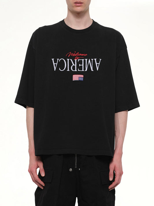 Image of T-Shirts. Product name - Welcome To America Buffalo T-Shirt in Black colour by brand - WILLY CHAVARRIA