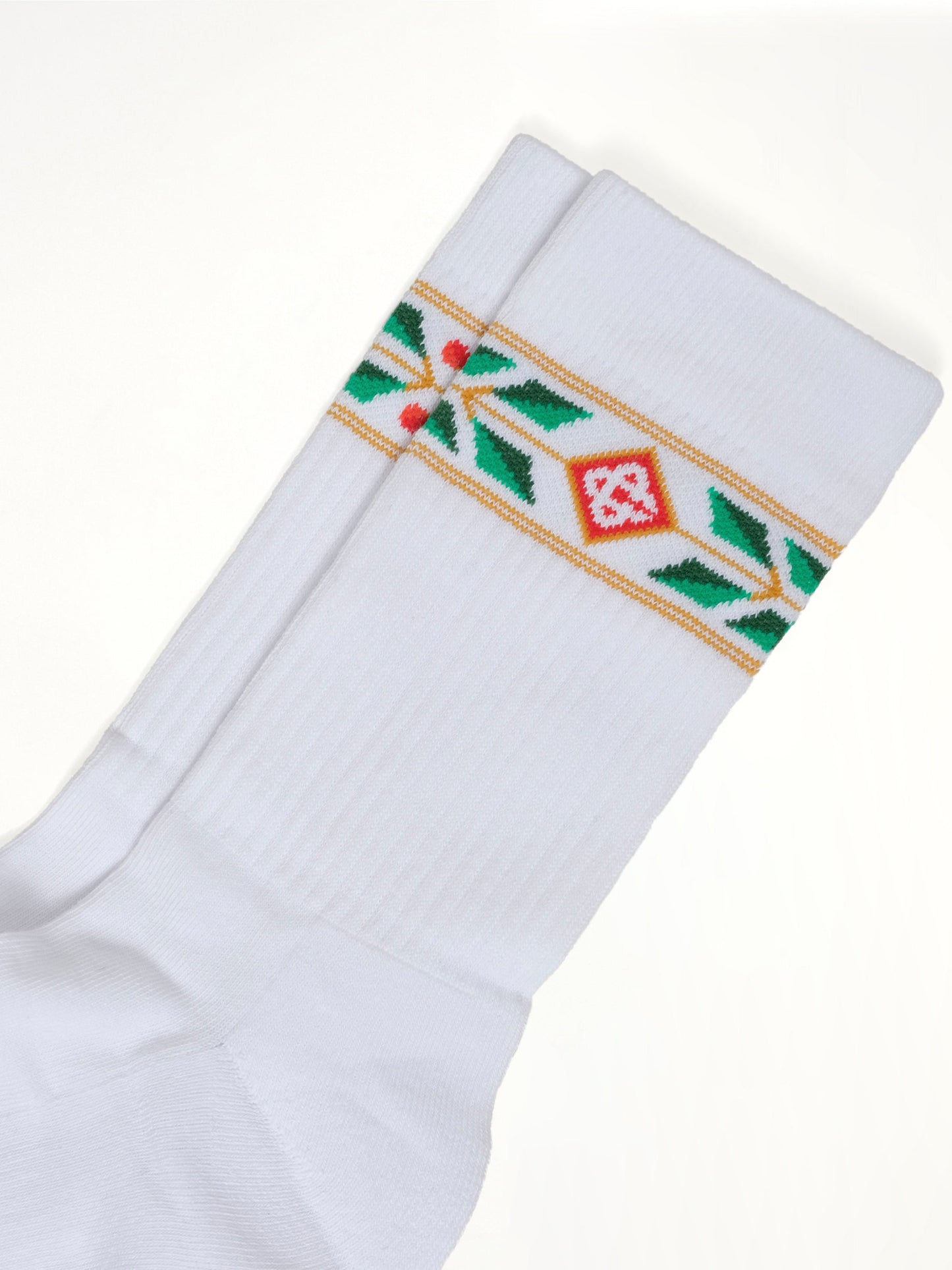 CASABLANCA Laurel Ribbed Sports Socks (White)