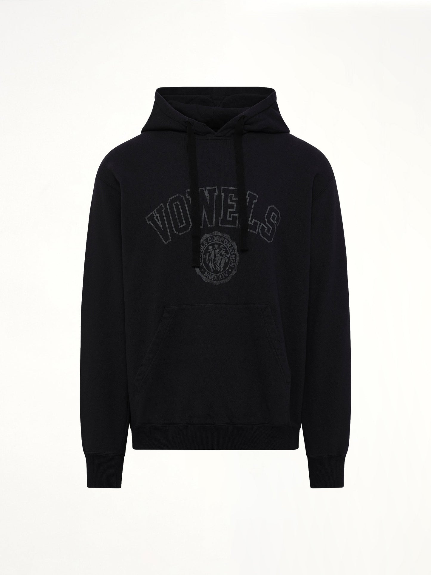 VOWELS Faded Collegiate Hoodie (Black)