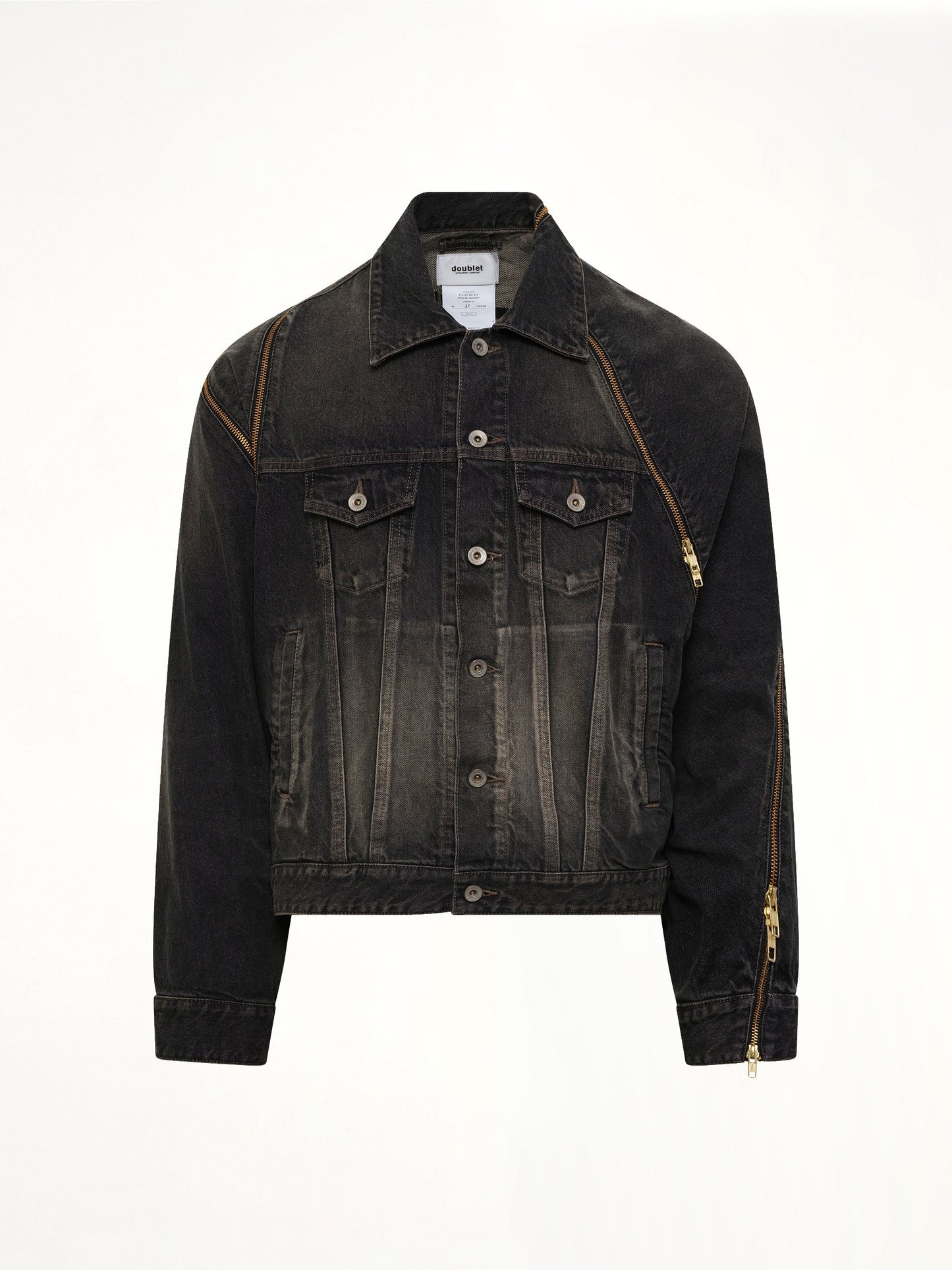 DOUBLET Filleted Zip Denim Jacket (Black)