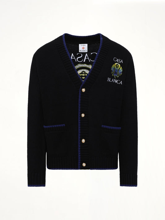 CASABLANCA Flaming Tennis Ball Cardigan (Black)