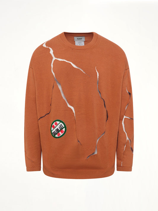 DOUBLET Cracked Egg Knit Pullover (Brown)
