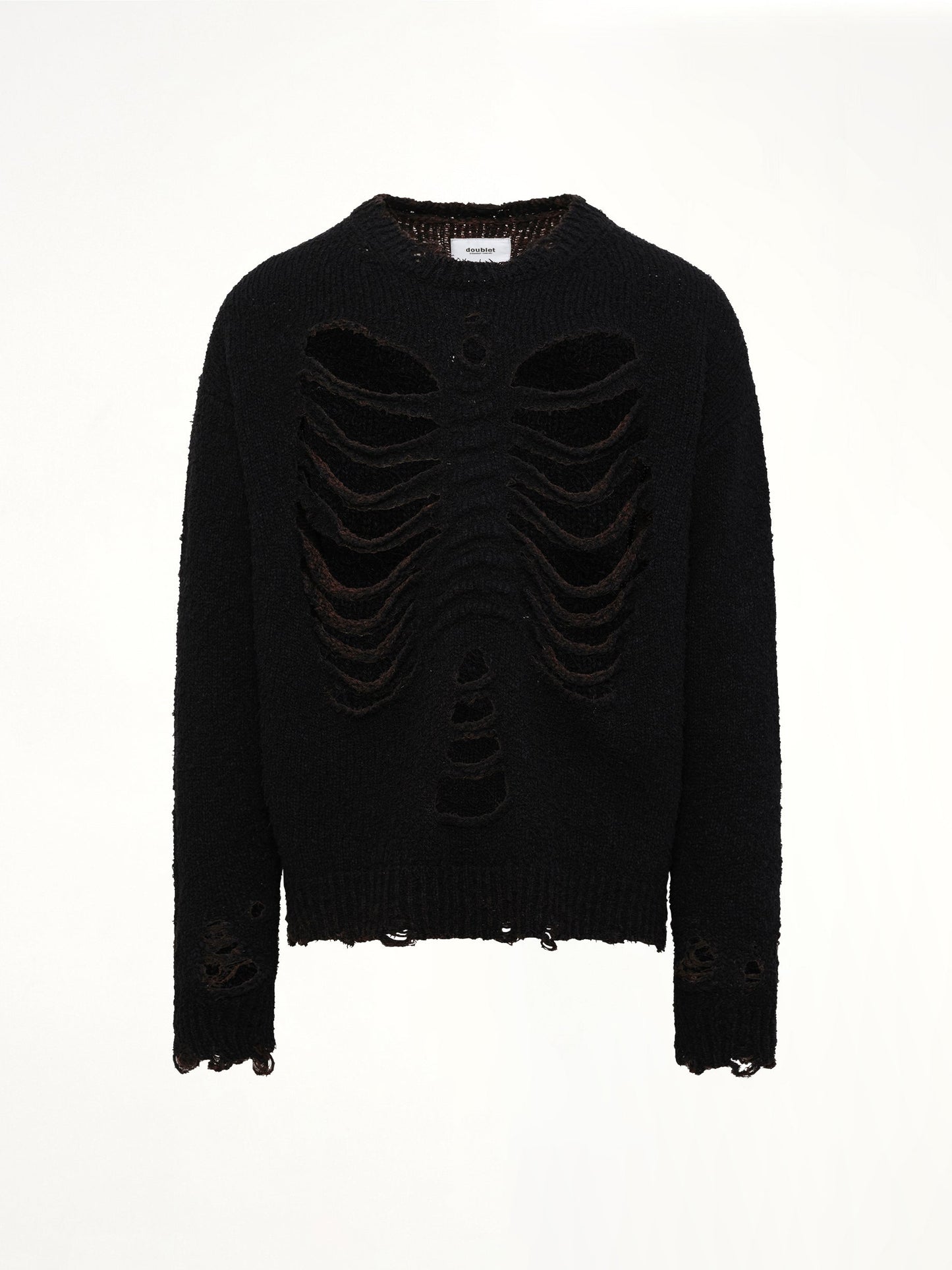 DOUBLET Rib & Spine Knit Pullover (Black)