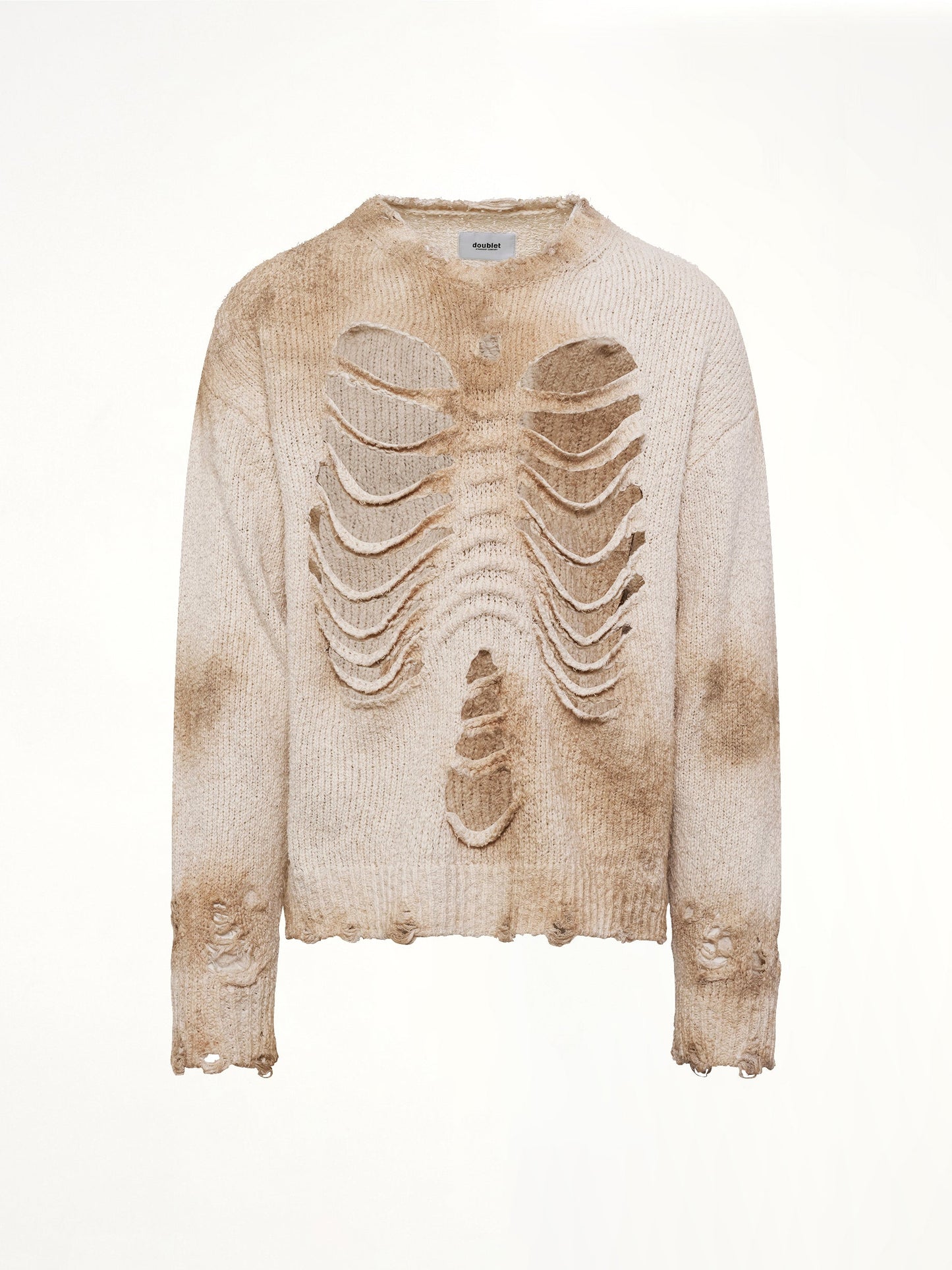 DOUBLET Rib & Spine Knit Pullover (White)