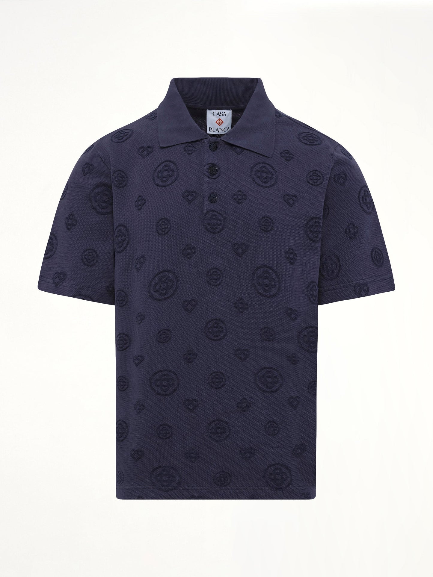 CASABLANCA Applique Monogram Polo (Navy)