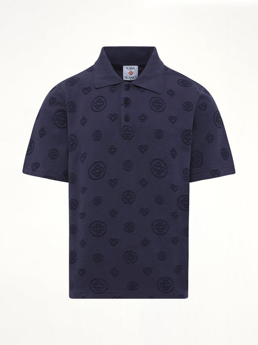 CASABLANCA Applique Monogram Polo (Navy)