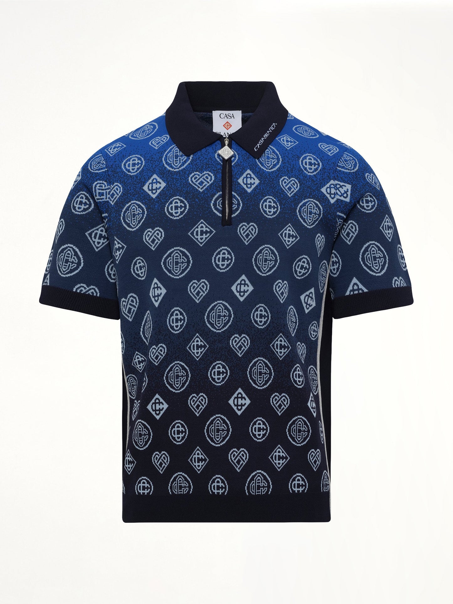 CASABLANCA Gradient Monogram Polo Shirt (Blue)