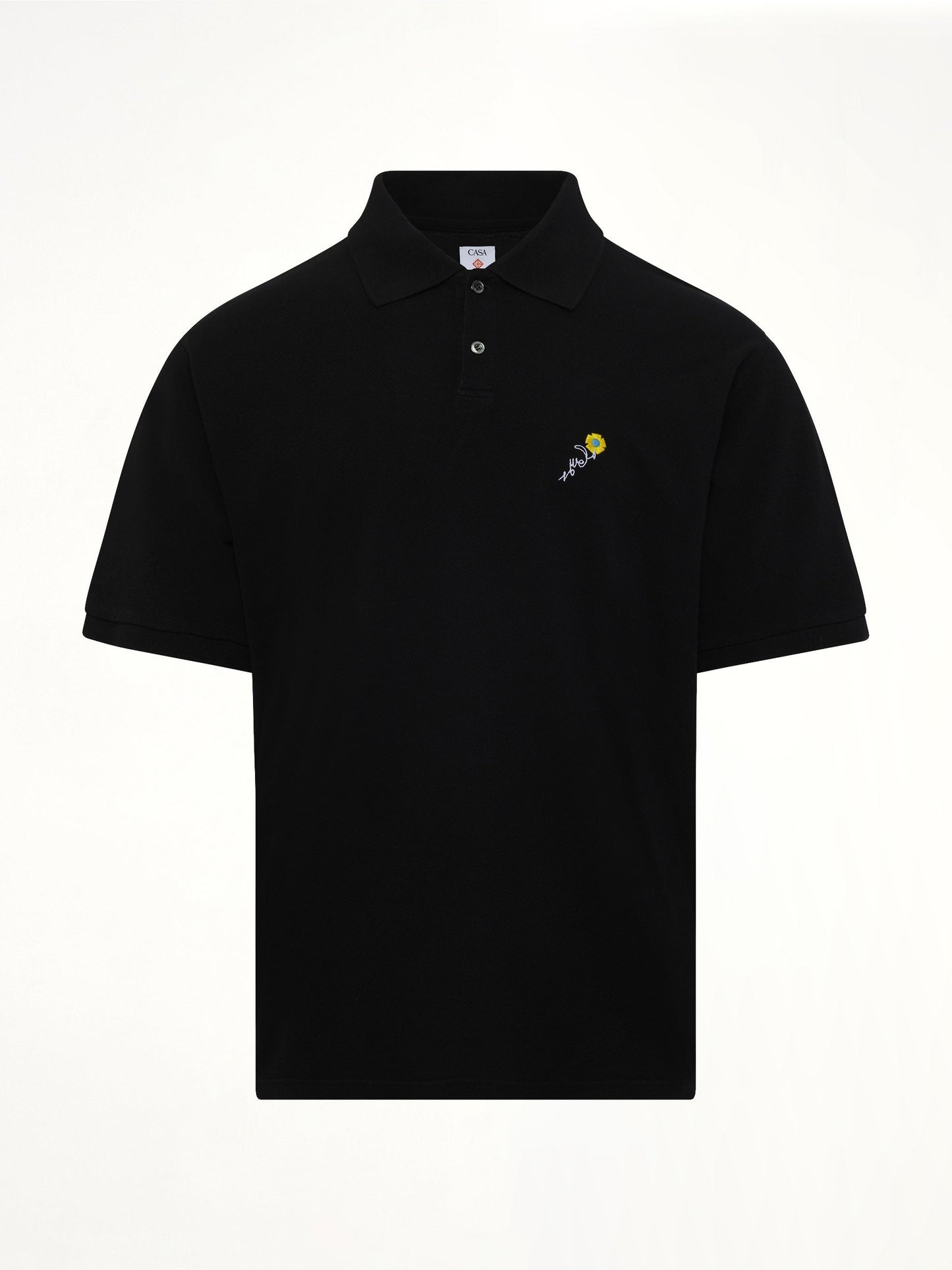 VOWELS S/S Pique Polo (Black)
