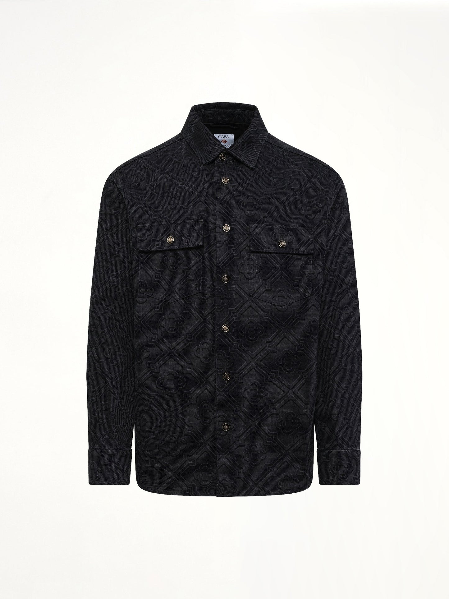CASABLANCA Laser Monogram Denim Shirt (Black)
