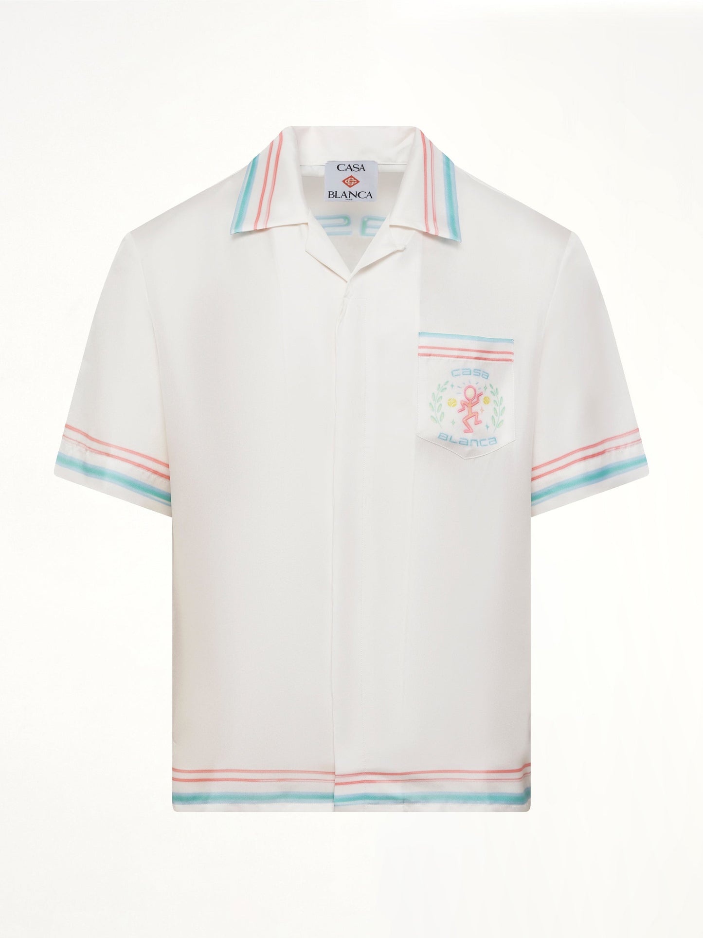 CASABLANCA Dance Joy Cuban Collar SS Shirt (White)