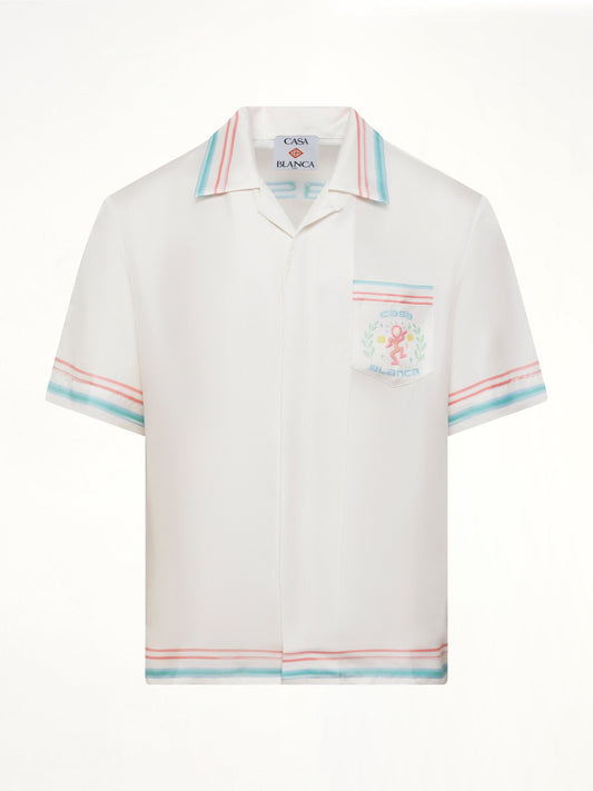 CASABLANCA Dance Joy Cuban Collar SS Shirt (White)