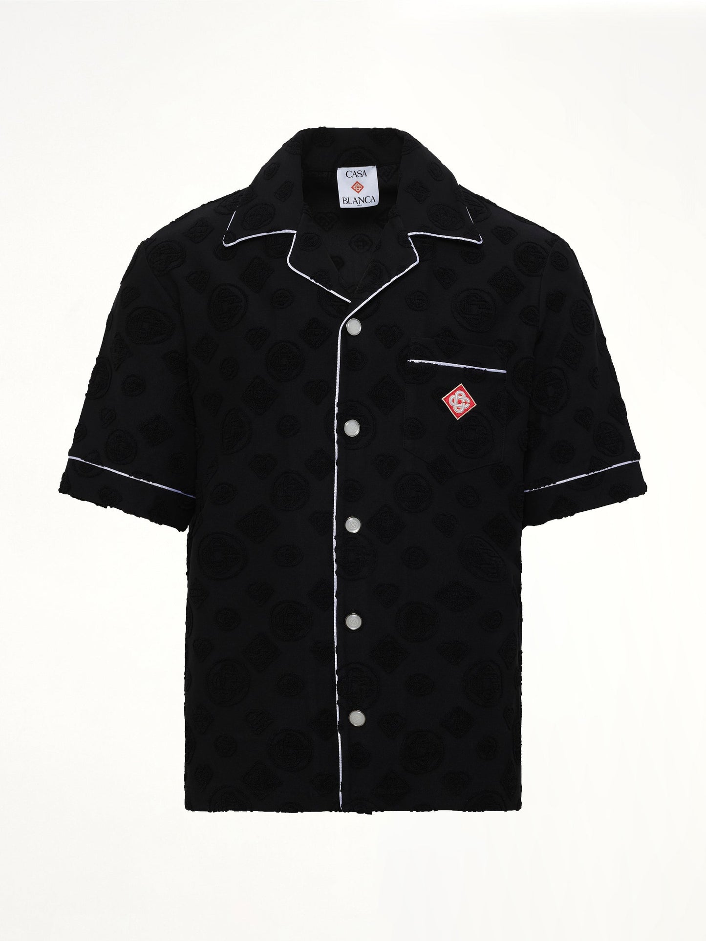 CASABLANCA Towelling Monogram Shirt (Black)