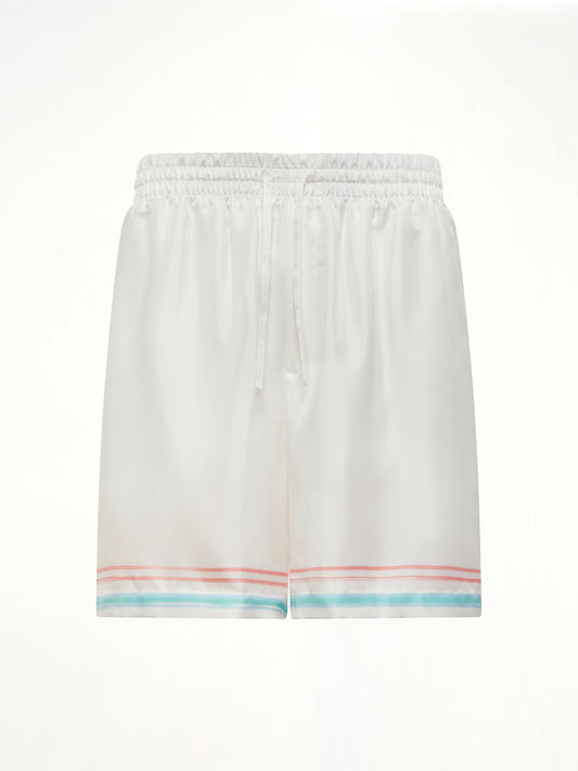 CASABLANCA Dance Joy Silk Shorts (White)