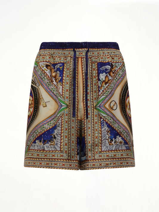 CASABLANCA Plafond Orne De Musique Silk Shorts (Brown)