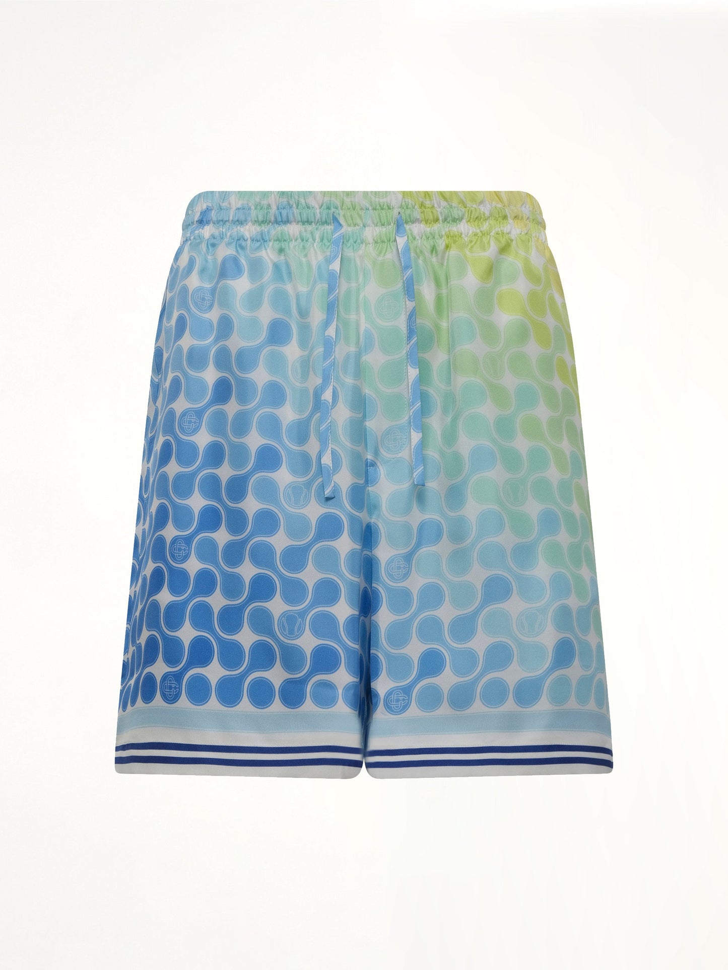 CASABLANCA Tennis Tile Silk Shorts (Blue)