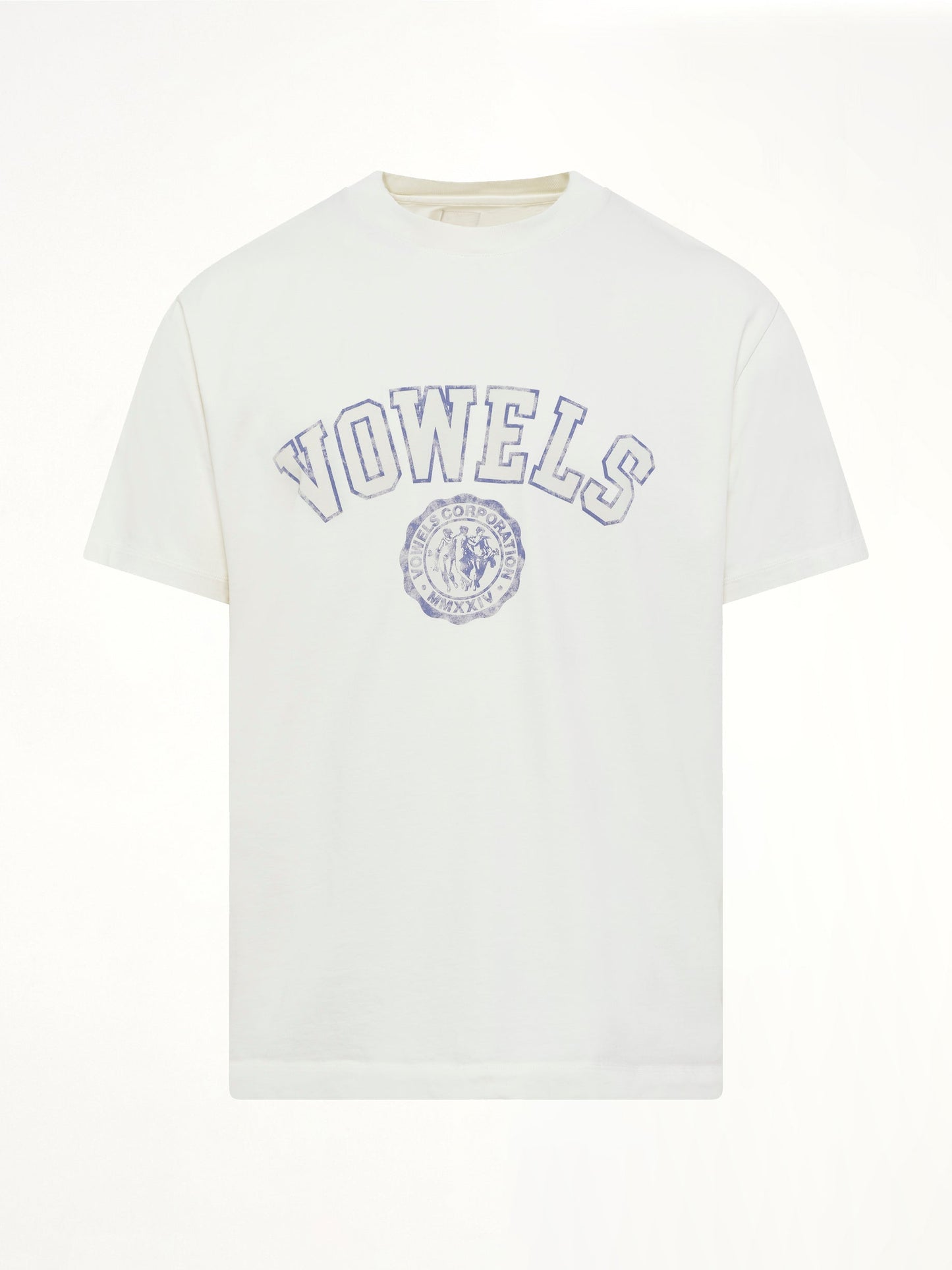 VOWELS Faded Collegiate T-Shirt (White)