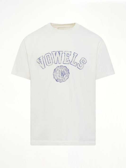 VOWELS Faded Collegiate T-Shirt (White)