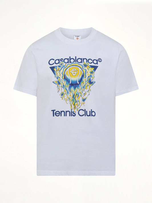 CASABLANCA Tennis Club Icon Classic T-Shirt (White)