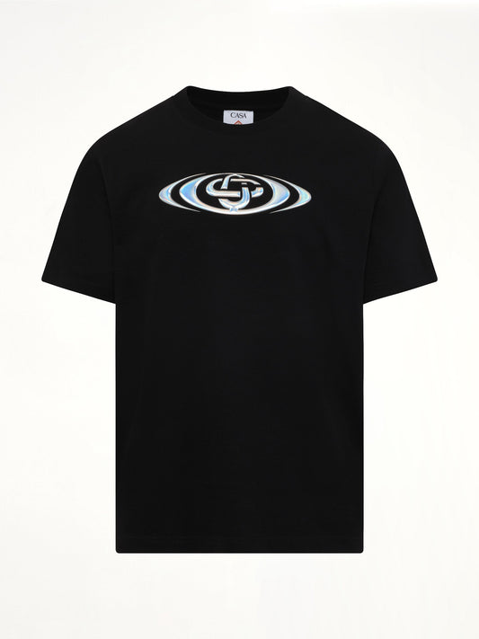 CASABLANCA Warped Logo Classic T-Shirt (Black)