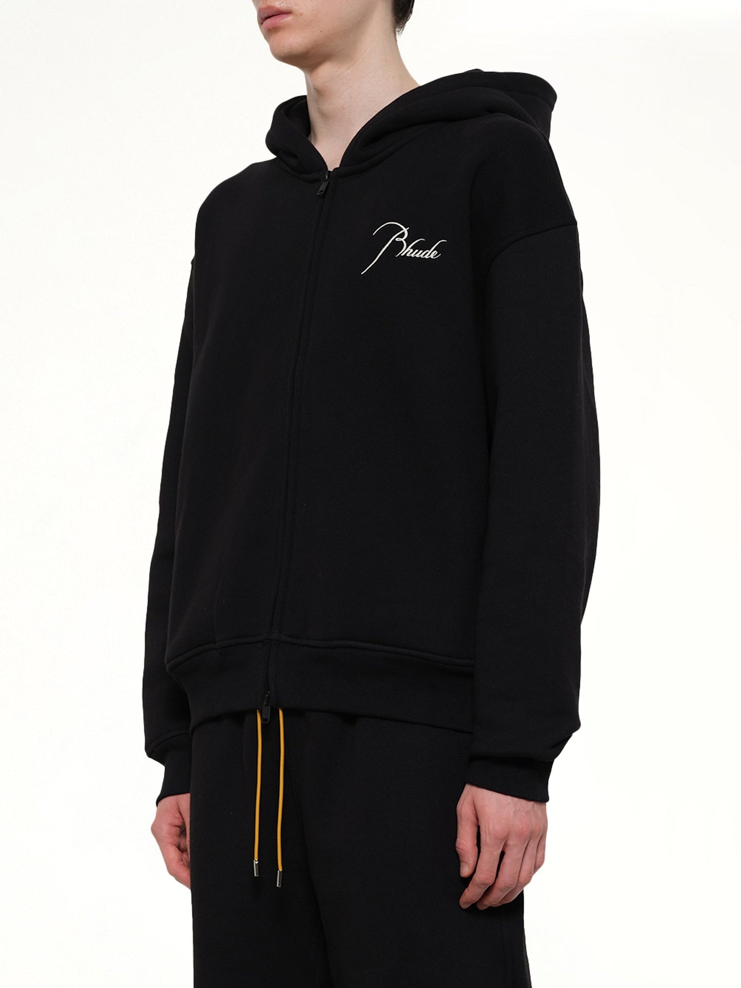 RHUDE Classique Zip Up Hoodie (Black)